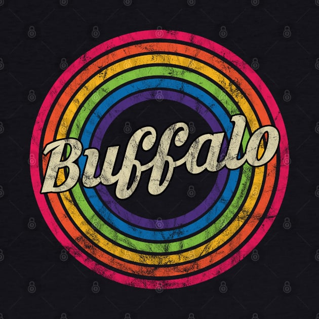 Buffalo - Retro Rainbow Faded-Style by MaydenArt